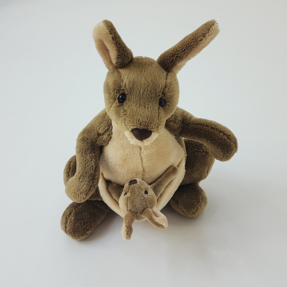 Gund Jirra Kangaroo and Joey Plush Stuffed Animal Brown Tan 031074 12 Inch